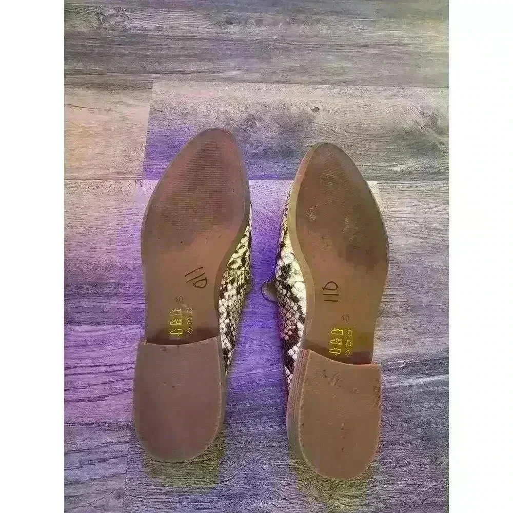 Madewell SnakeMadewell The Frances Loafer Mule Snake Embossed sz 10 - Picture 2 of 5